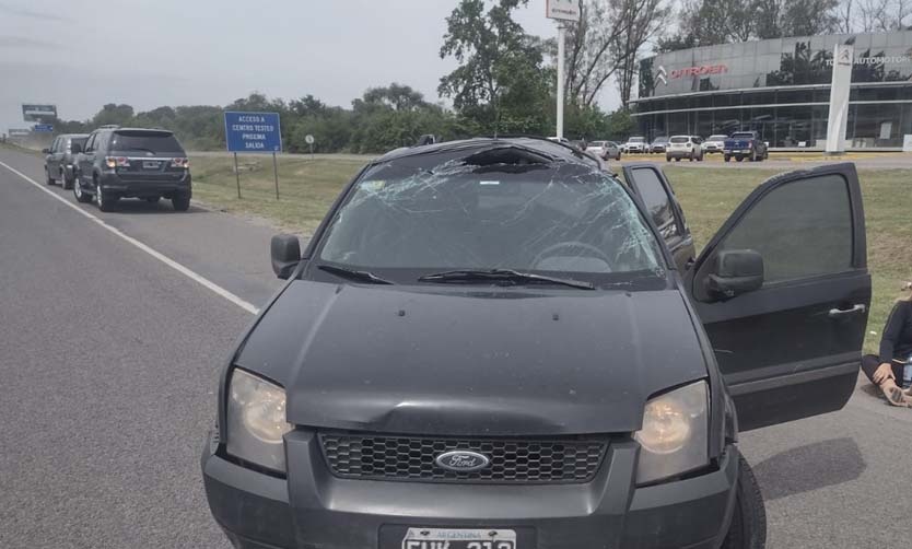 Una camioneta volcó en Panamericana: una mujer resultó herida