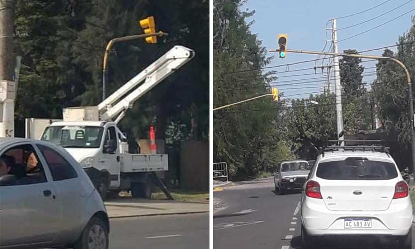 El Municipio reinstaló el semáforo en uno de los cruces peligrosos de la Ruta 8