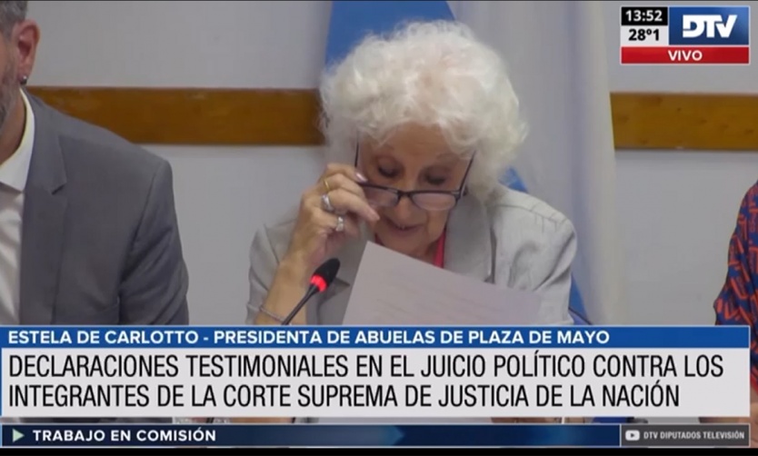 Estela de Carlotto y Germán Garavano expusieron en el Juicio Político a la Corte Suprema