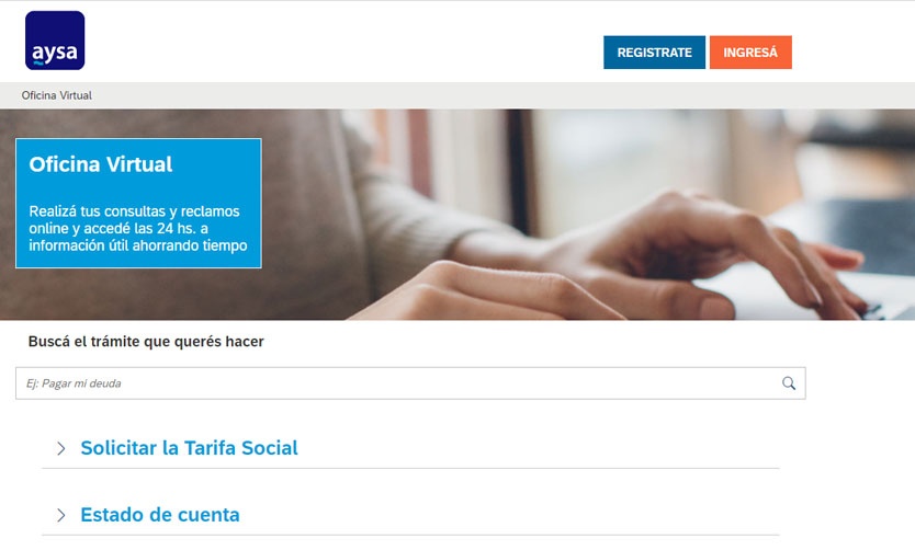 Ya funciona la nueva Oficina Virtual de AySA