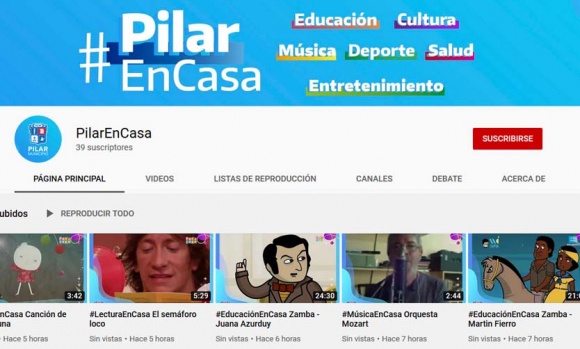 #PilarEnCasa, un canal de Youtube que sumará importantes sorteos