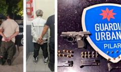 Detienen a dos sujetos que manipulaban un arma de fuego en una plaza de Pilar