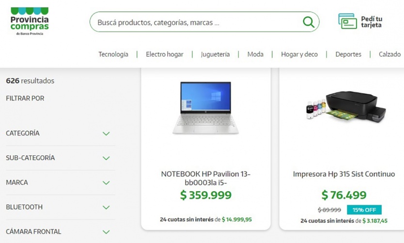 ¿Cómo funciona y qué se puede adquirir en la web de compras del Banco Provincia?