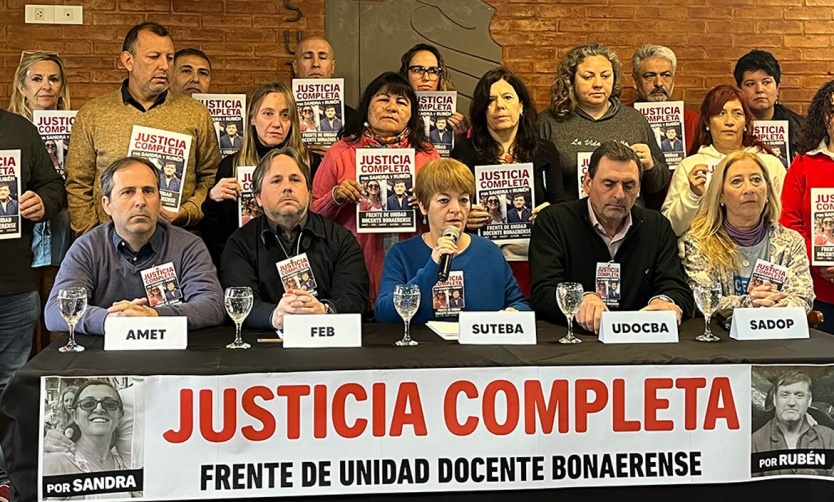 Docentes bonaerenses exigieron “Justicia completa por Sandra y Rubén”