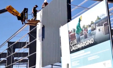 Montan la estructura principal del futuro Club Municipal de Lagomarsino