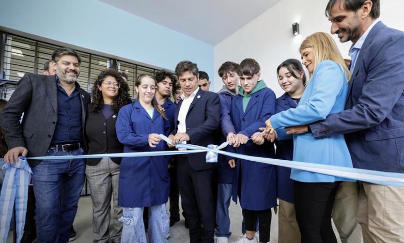 Kicillof inauguró un nuevo edificio educativo en la Provincia