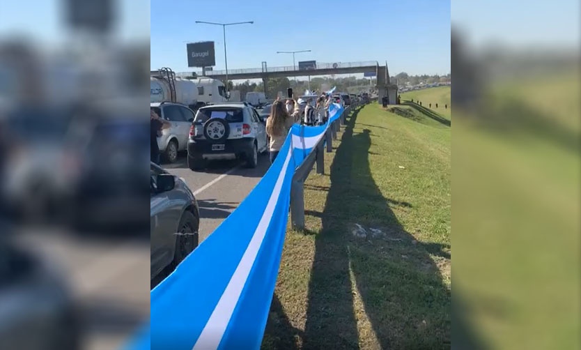 Nueva protesta en el Km 46 para pedir la vuelta a la presencialidad en las escuelas